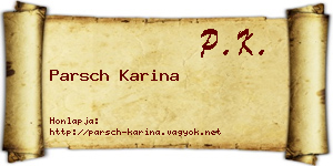 Parsch Karina névjegykártya